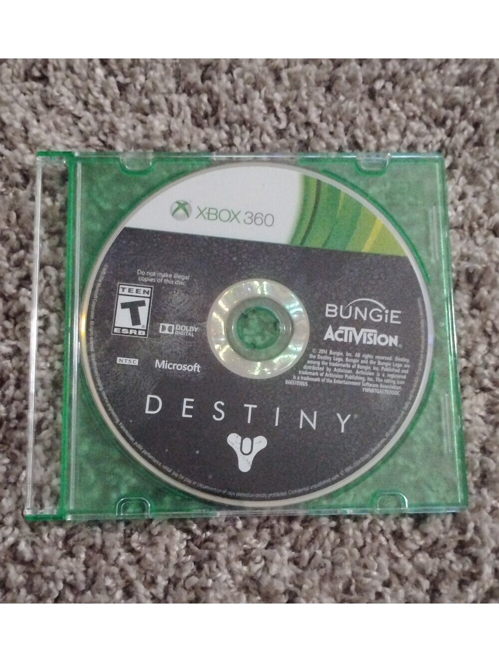 Destiny (Xbox 360) – Original Game Disc Only with Green Jewel Case